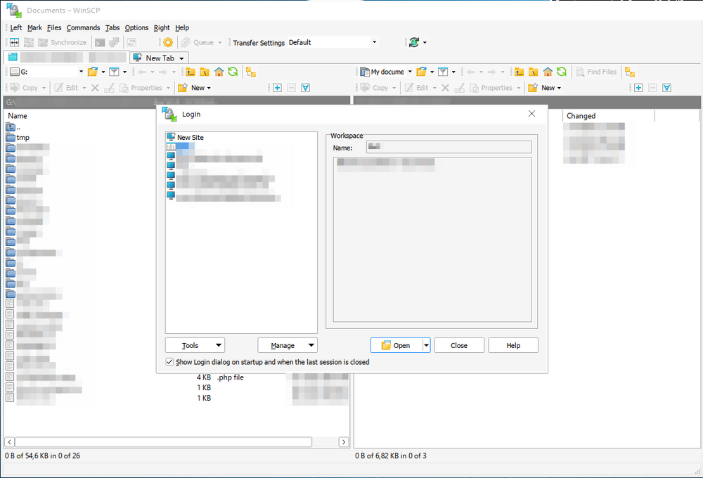 WinSCP als Windows-Programm mit WINE in Linux gestartet