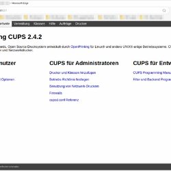 CUPS Administration - Startseite
