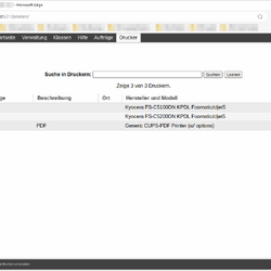CUPS Administration - Druckerverwaltung