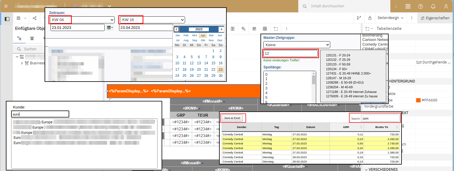 Snippets für Cognos 11